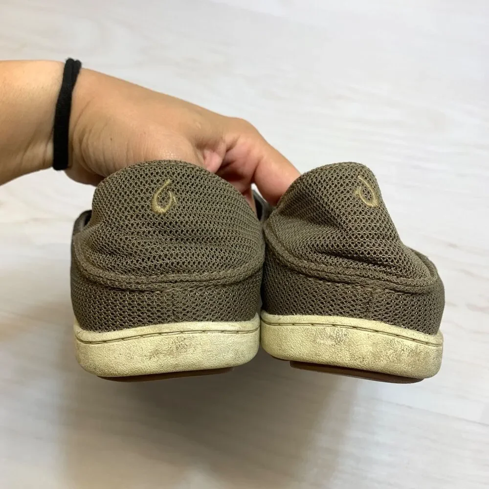 Olukai Nohea Mesh Shoes Mens Size 11 Brown Slip-On Boat Water‎ Beach Loafers